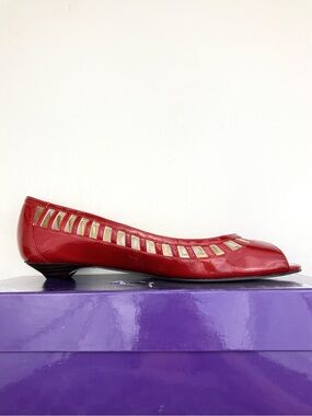 NIB Enzo Angioloni Open Toe Short Heel Dress Shoe Sz 9